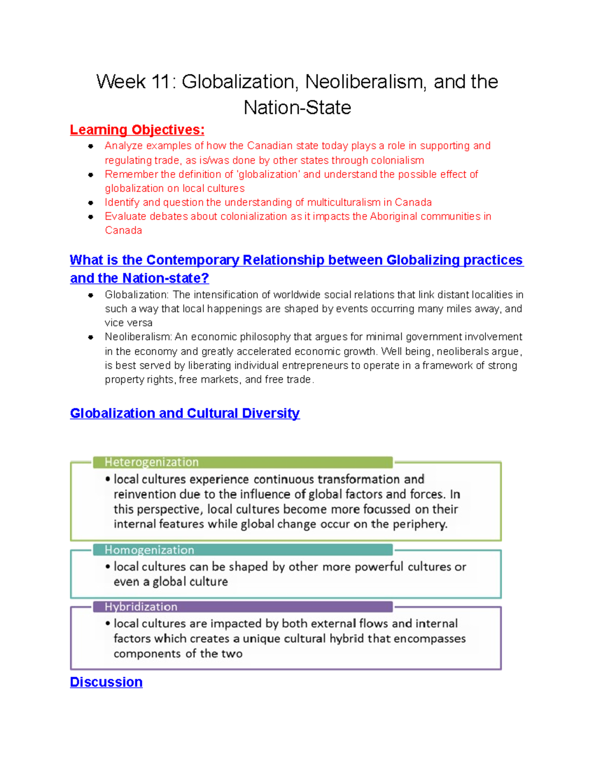 Week 11 Globalization, Neoliberalism, and the Nation-State - AN100 ...