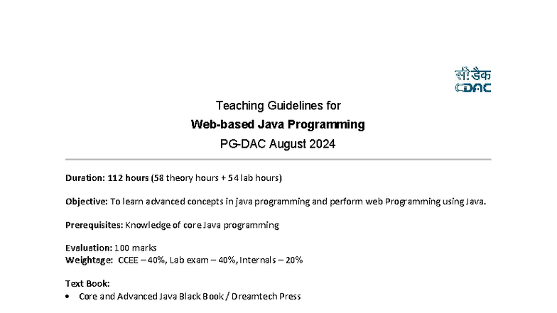 Teaching Guidelines for Java Programming (CCEE) - Aug 2024 - Studocu