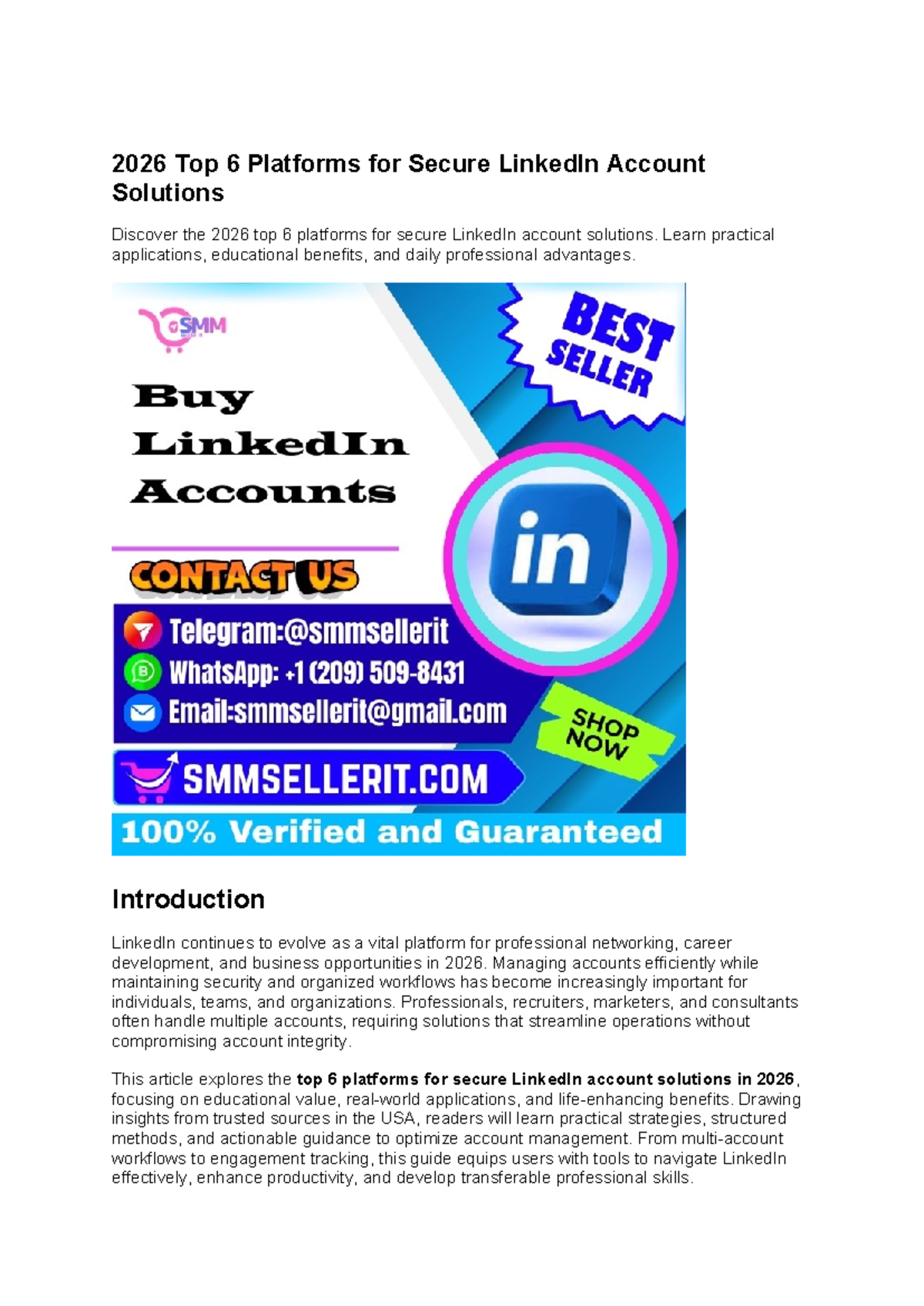 2026 Top 6 Sites for Secure LinkedIn Account Solutions - Studocu