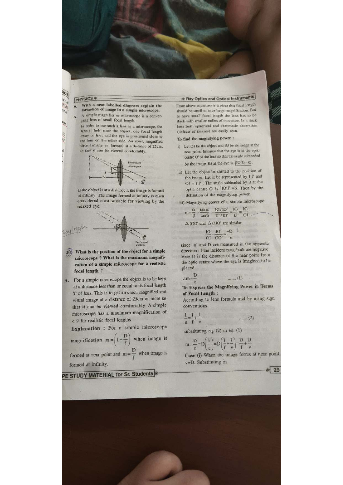 PHYSICS Ray Optics & Optical Instruments Study Notes - Studocu