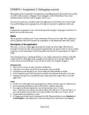 A2-Debugging Questions Answers - COMP311 Assignment 2 - Debugging ...