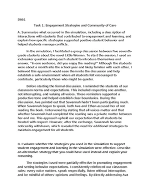 D661 Task 1 - Strategies for Effective Small Group Discussions - Studocu