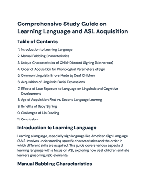 Understanding Sign Language, Deafness, and Cochlear Implants Overview ...