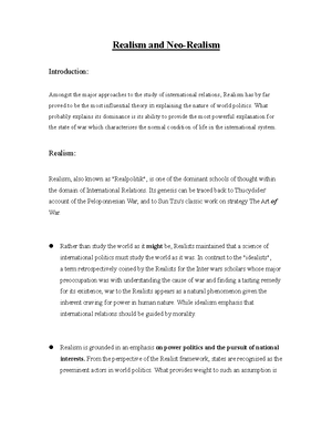 1 - introduction to IR - 1 The Discipline of International Relations ...