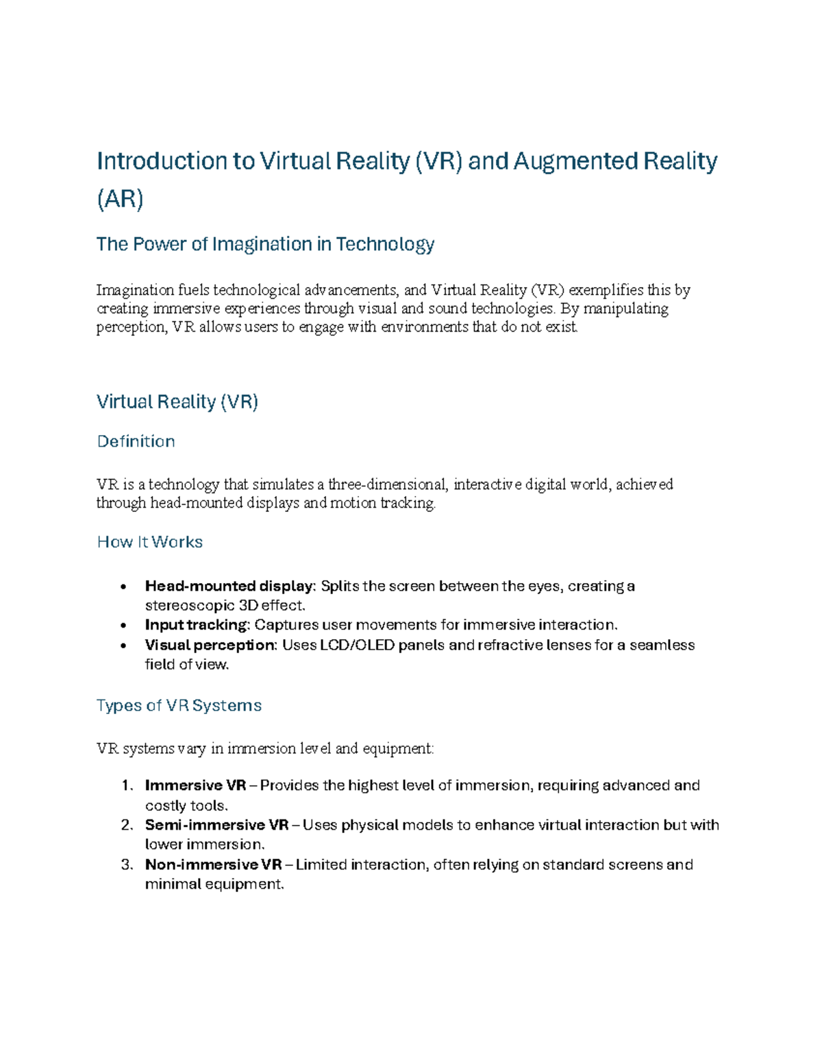 AR/VR Overview: Exploring Virtual & Augmented Reality Technologies ...