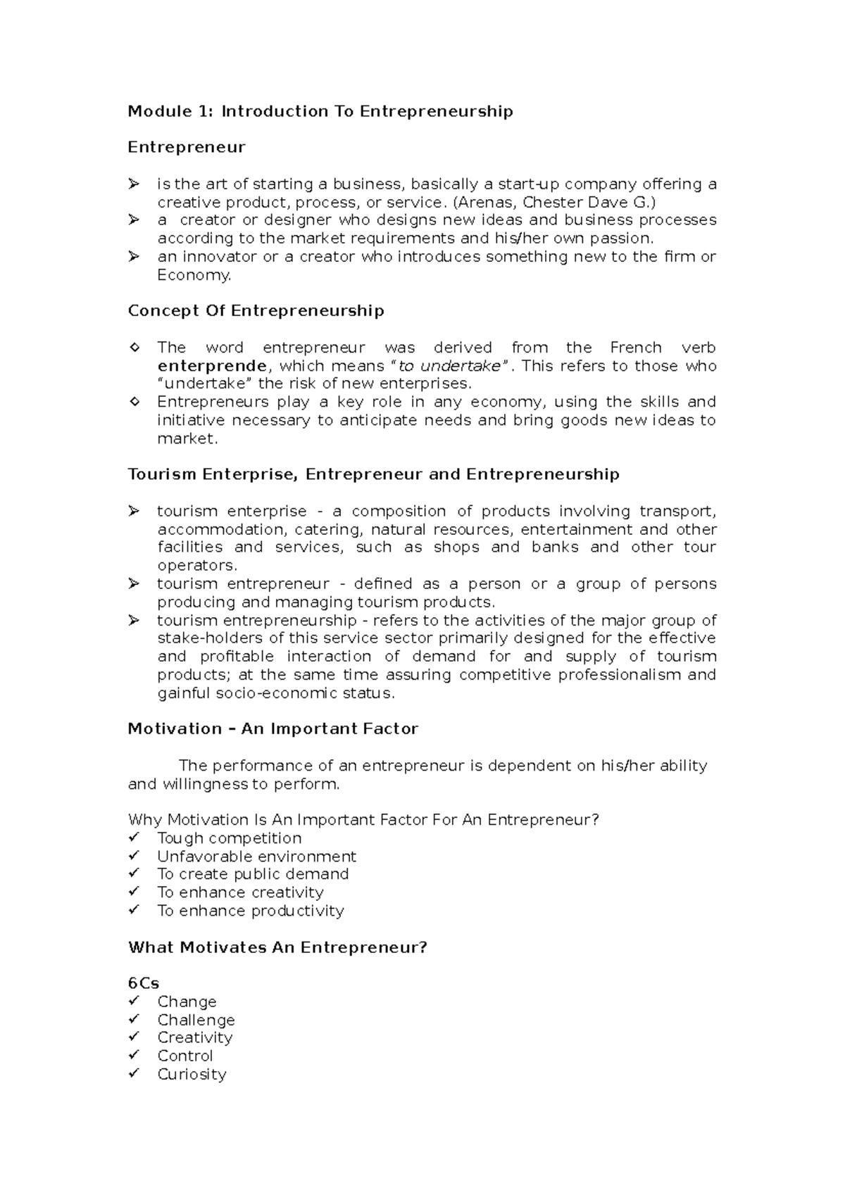 ENT 101: Introduction to Entrepreneurship Concepts and Processes - Studocu