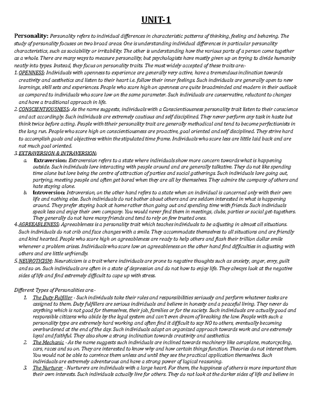 Personality Development & Behavioral Science Overview and Insights ...