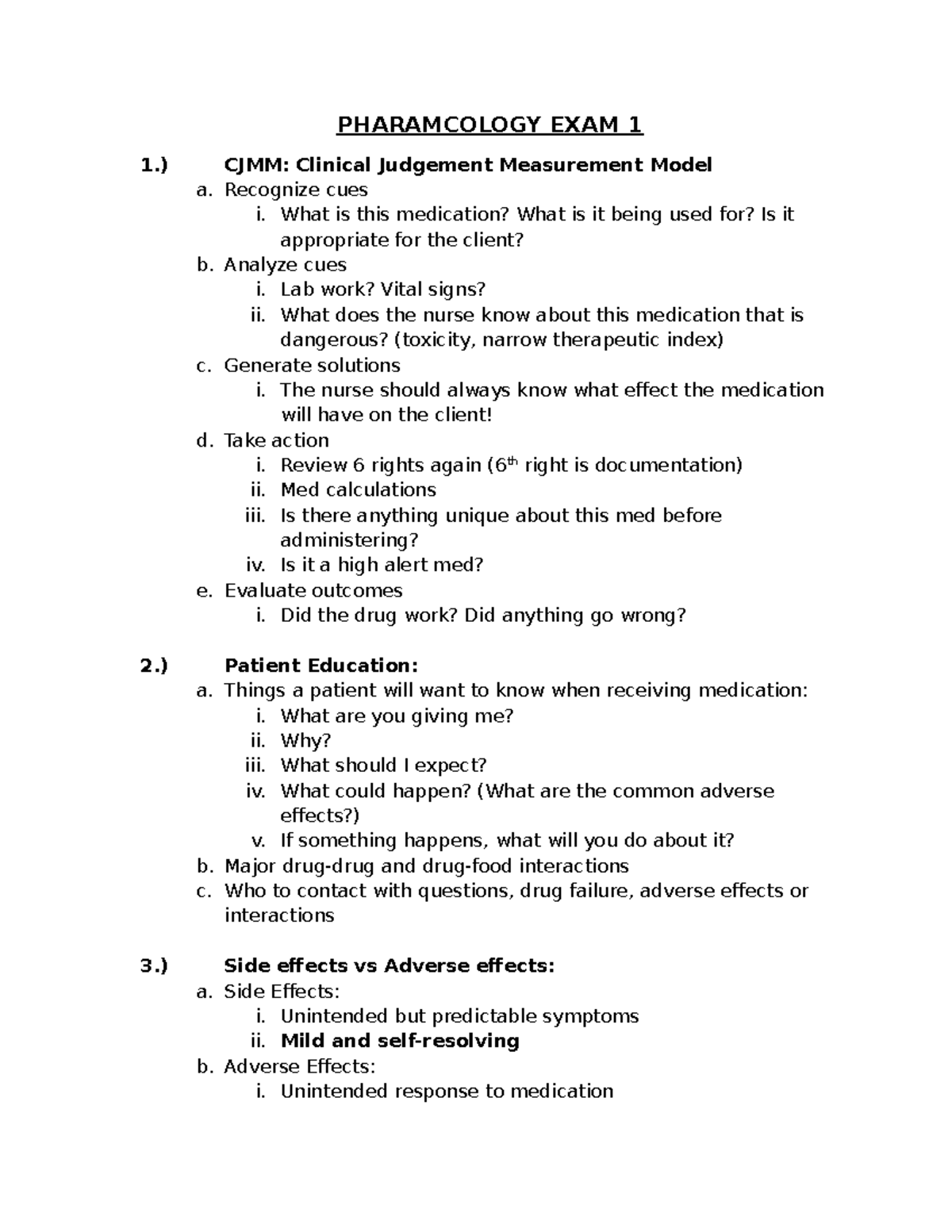 Pharm 101: Comprehensive Study Guide for Exam 1 on Pharmacology - Studocu