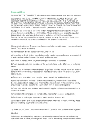 Commercial Law - Study Notes & Assignments - Studocu