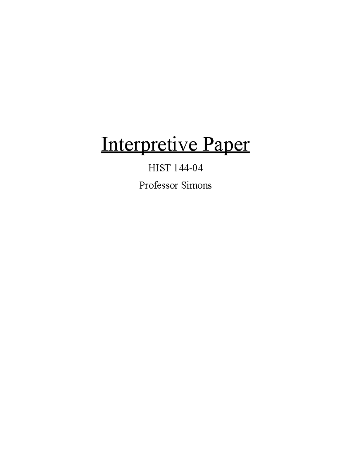HIST 144 - Interpretive Paper on Women's Struggles in Early America ...