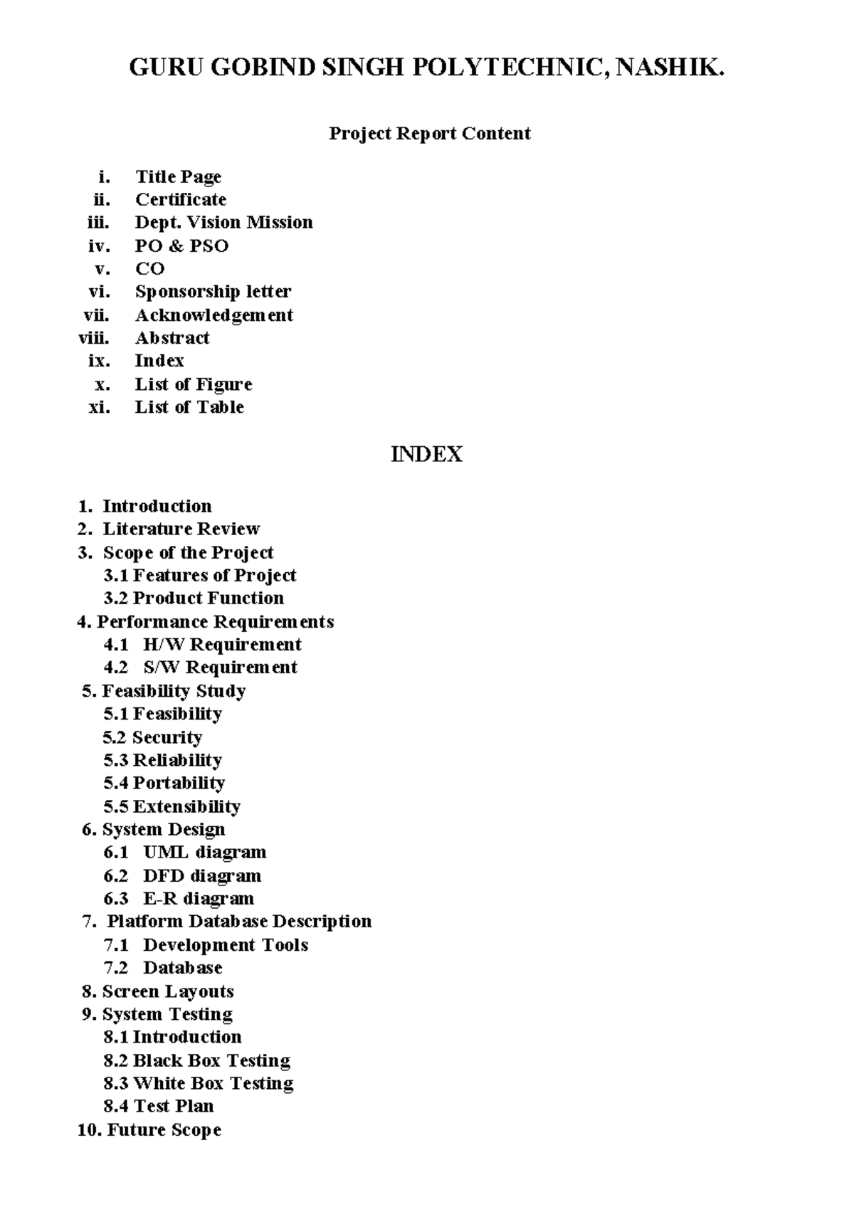 GGS Polytechnic Project Report Format 2025-26 - Studocu