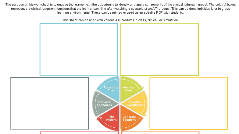 Clinical Judgment Worksheet - The purpose of this worksheet is to ...