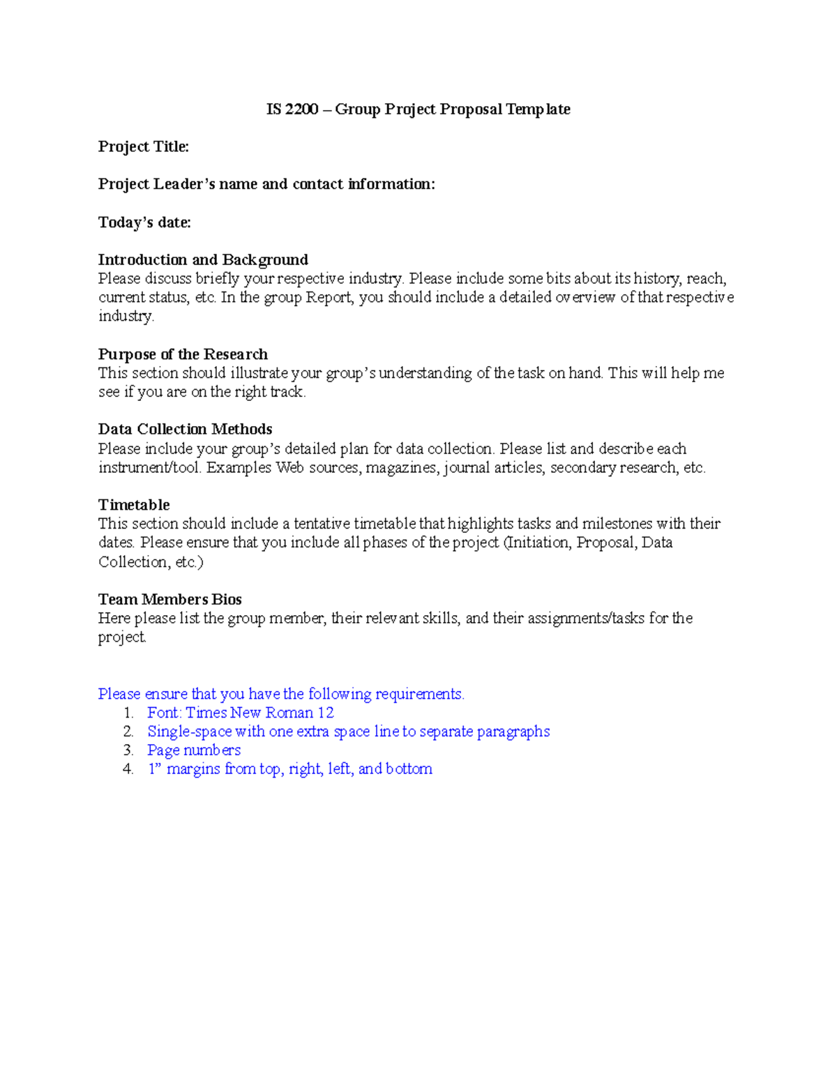 Proposal Template - Please include some bits about its history, reach ...