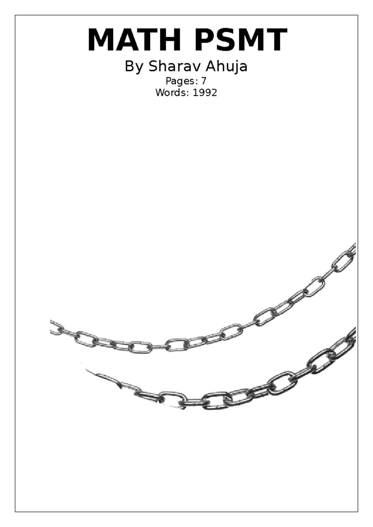 MATH PSMT Final - Analysis of Piecewise Function for Chain Modeling ...