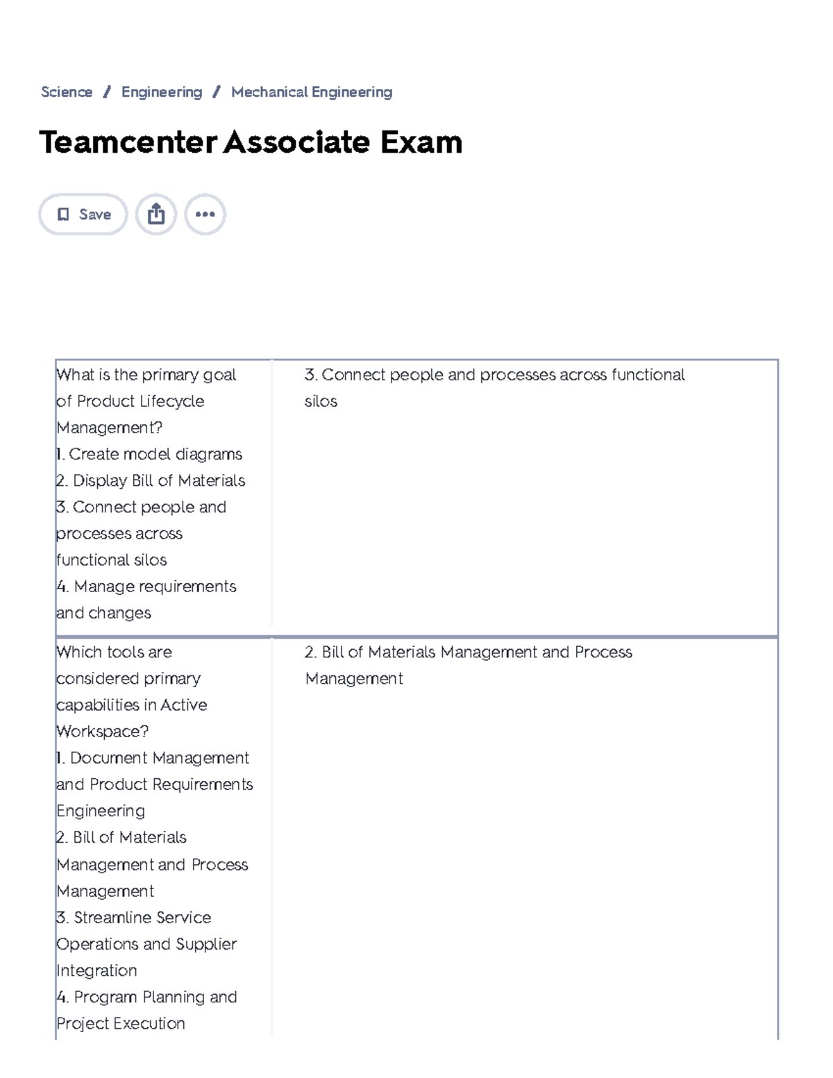 Teamcenter Associate Exam Prep: Mechanical Engineering Flashcards - Studocu