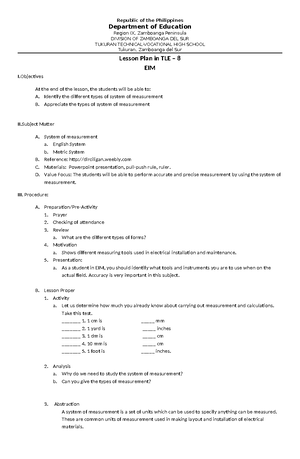 EIM Classification OF Tools - I At the end of 60 minutes, the students ...