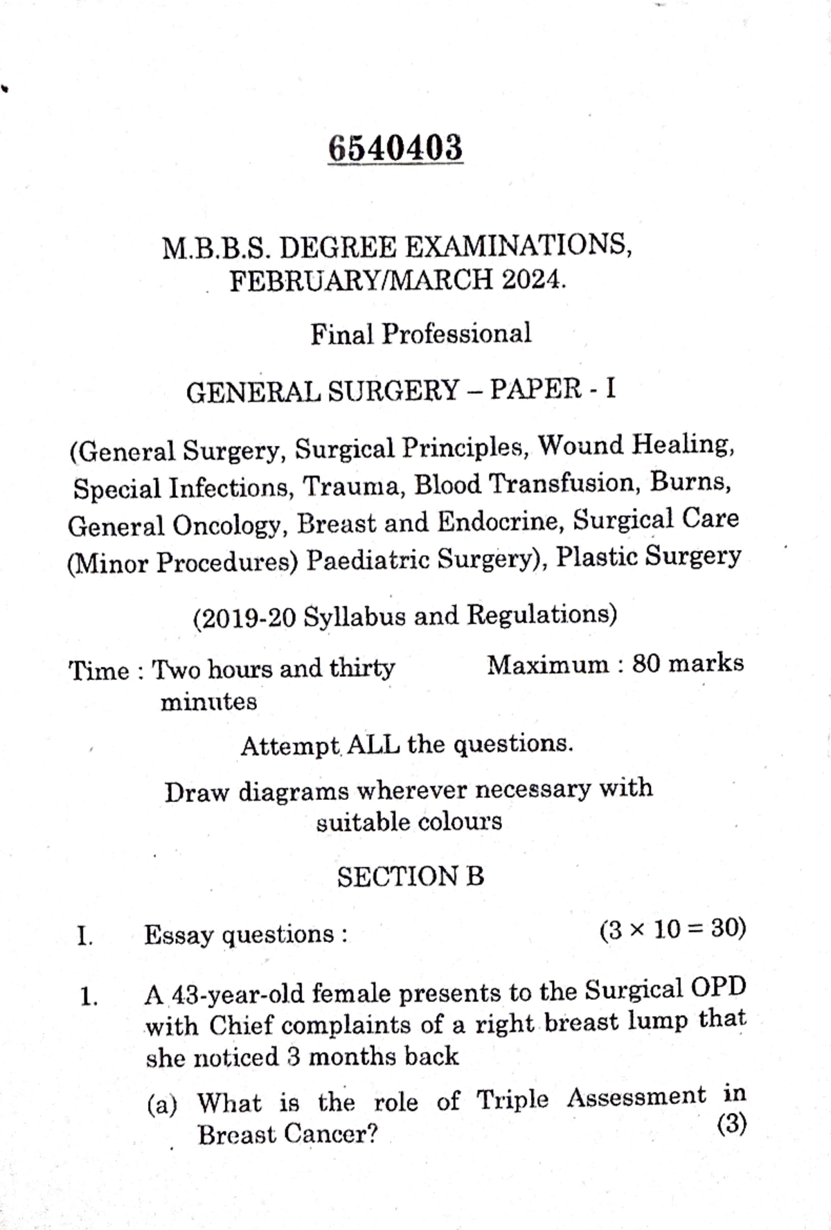 Surgery 24-20 - Final Professional General Surgery Paper I & II ...