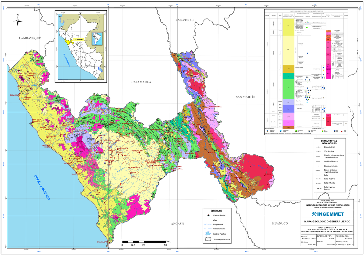 B037 - Mapa Geológico Generalizado de La Libertad - Document Preview
