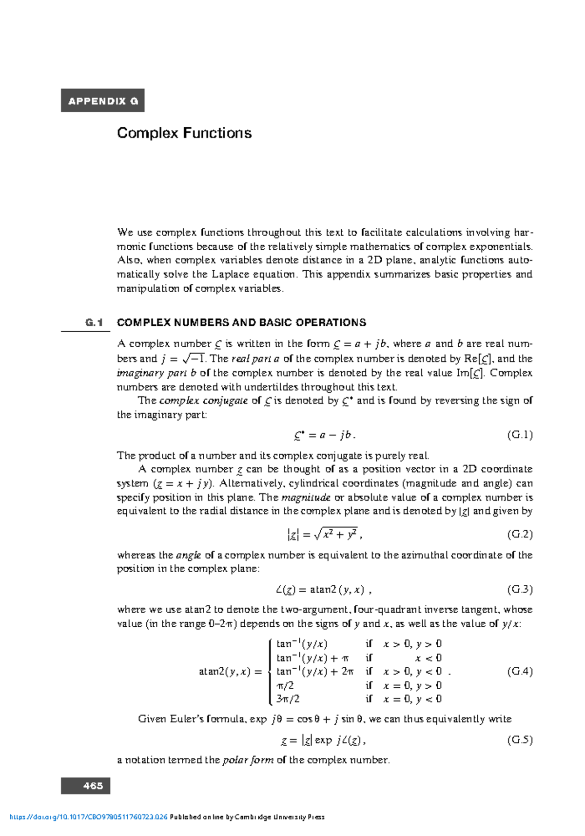 APPENDIX G: Complex Functions and Their Applications in Harmonic ...