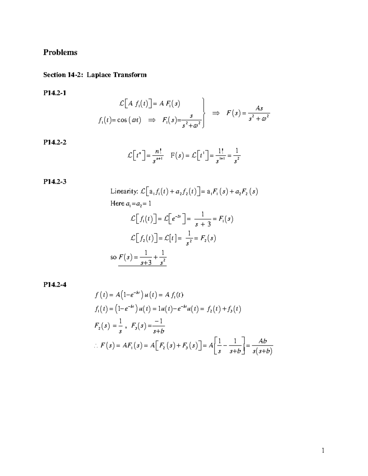 Laplace transform problems and solutions for course 14ְו - Studocu