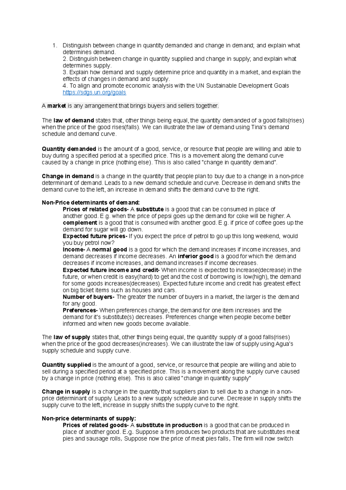 Week 2 - Lecture Notes Week 2 - Distinguish between change in quantity ...
