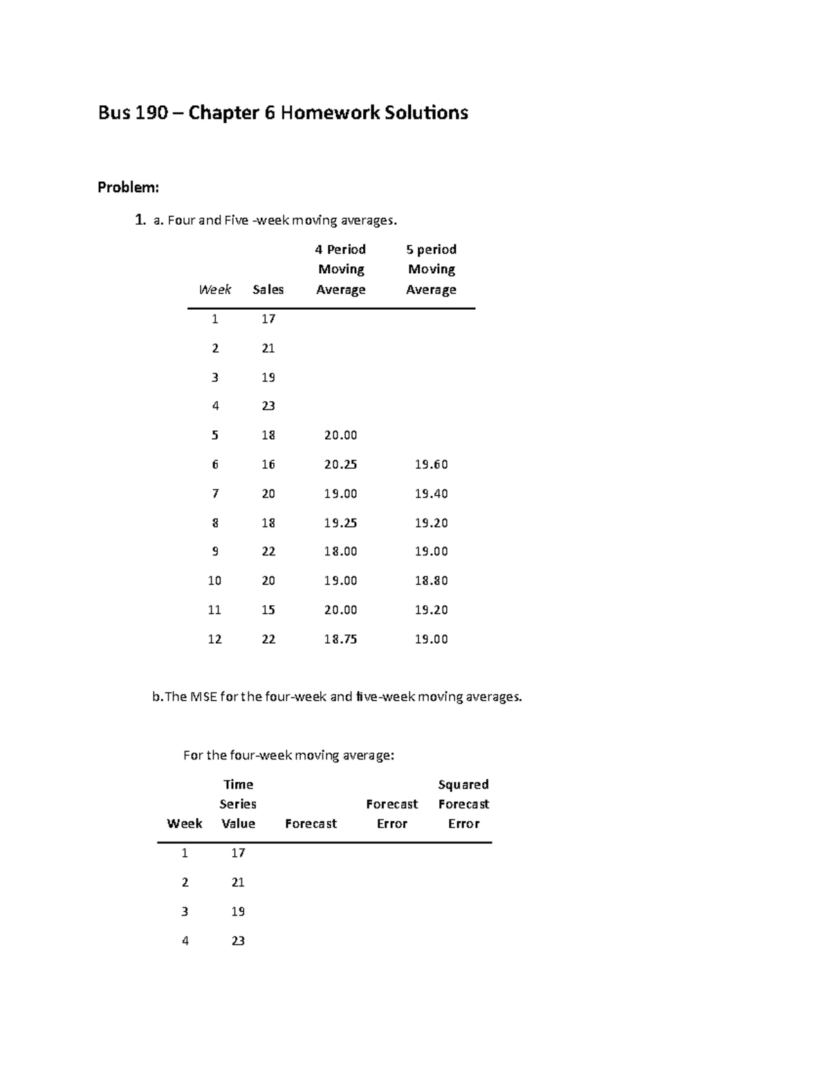 Bus 190 - Midterm 2 Exam - Chs 6, 7, 9 Practice Problems - Studocu
