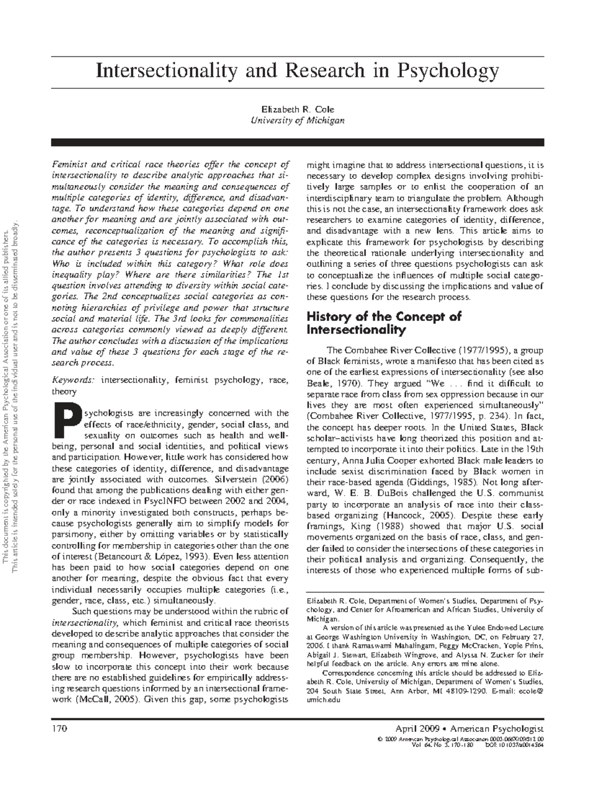 Intersectionality in Psychology Research: Key Questions Explored - Studocu