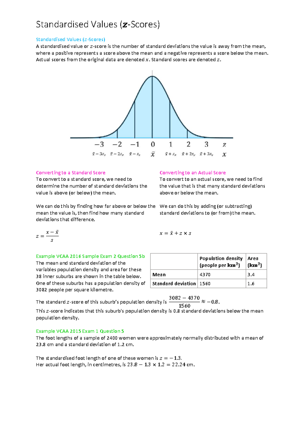 AOS1 - Data Analysis: Understanding Z-Scores & Standard Deviations ...