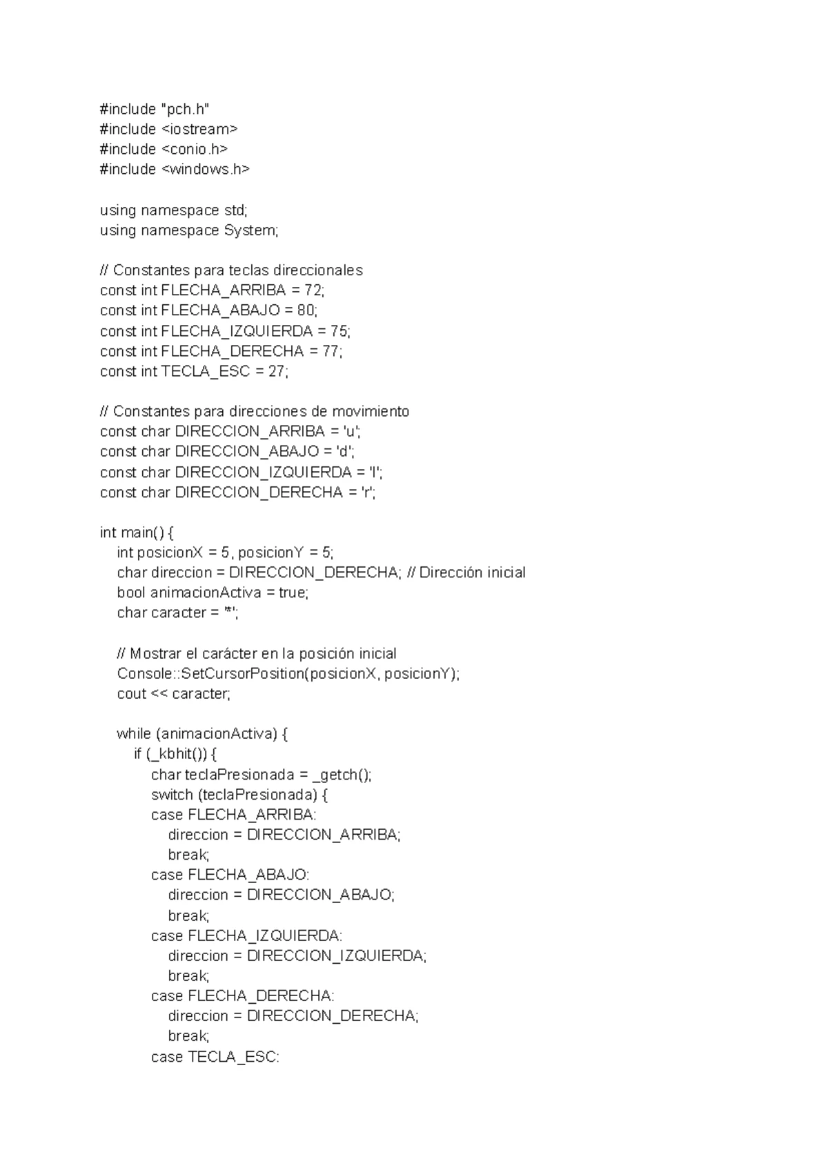 Ejercicio 01: Animaciones en C++ - Código y Explicación - Studocu