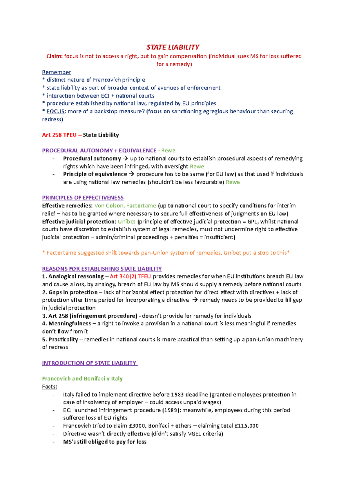 State Liability: Analysis of Legal Principles and Case Law Insights ...