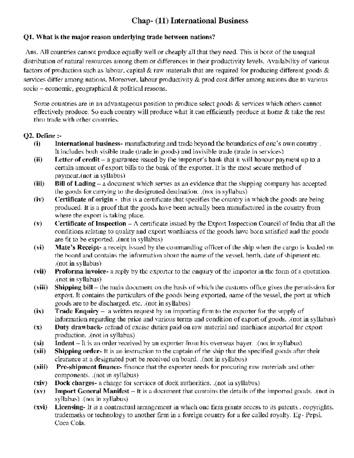 International Business (Chapter 11) Overview and Key Concepts - Studocu