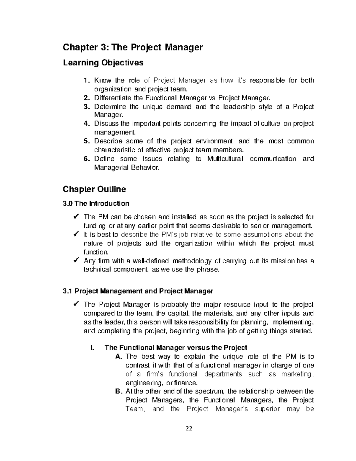 Chapter 3: Project Management Roles and Responsibilities Overview - Studocu