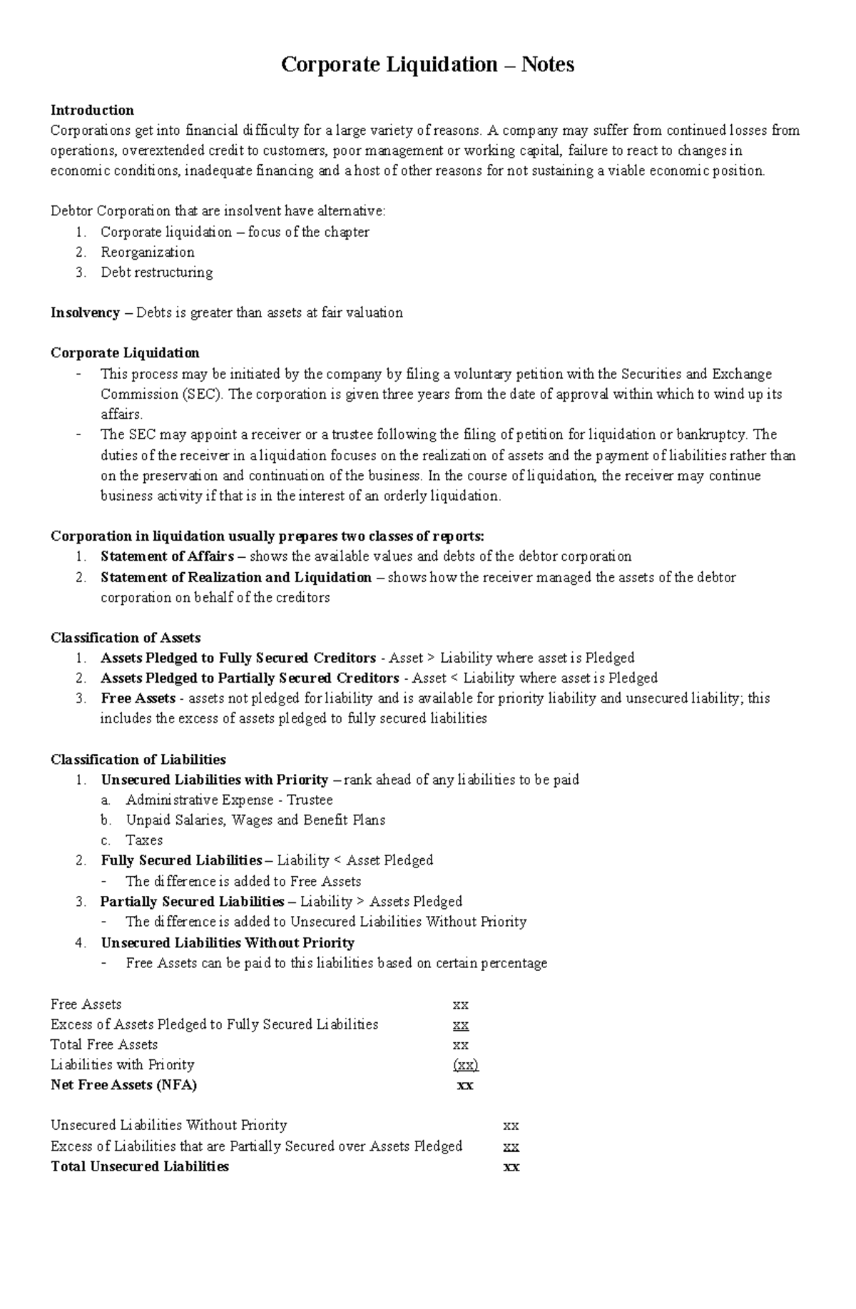 Corporate Liquidation Notes: Understanding the Process and Implications ...