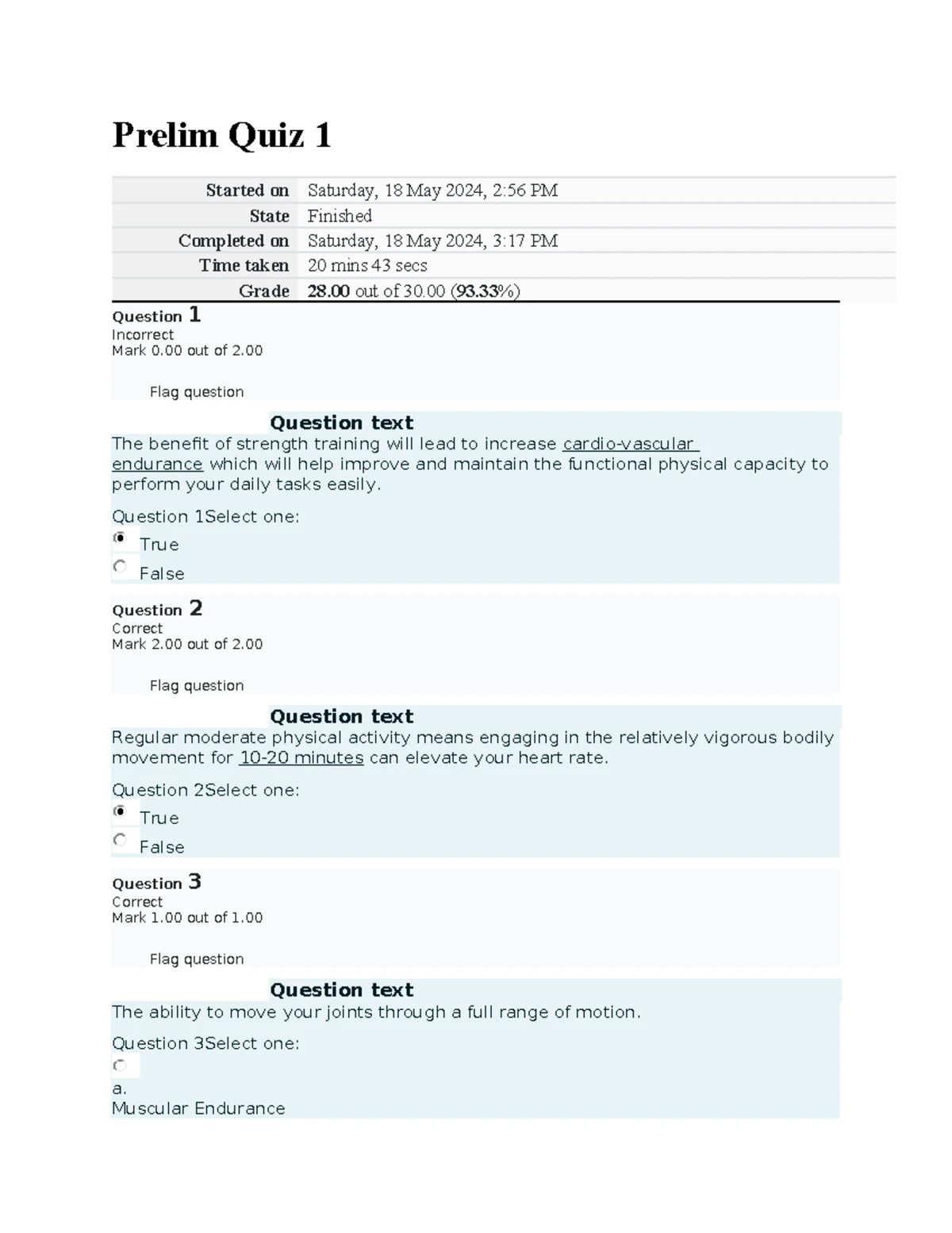 Ethics Prelim Quiz 1 Results and Insights - Studocu