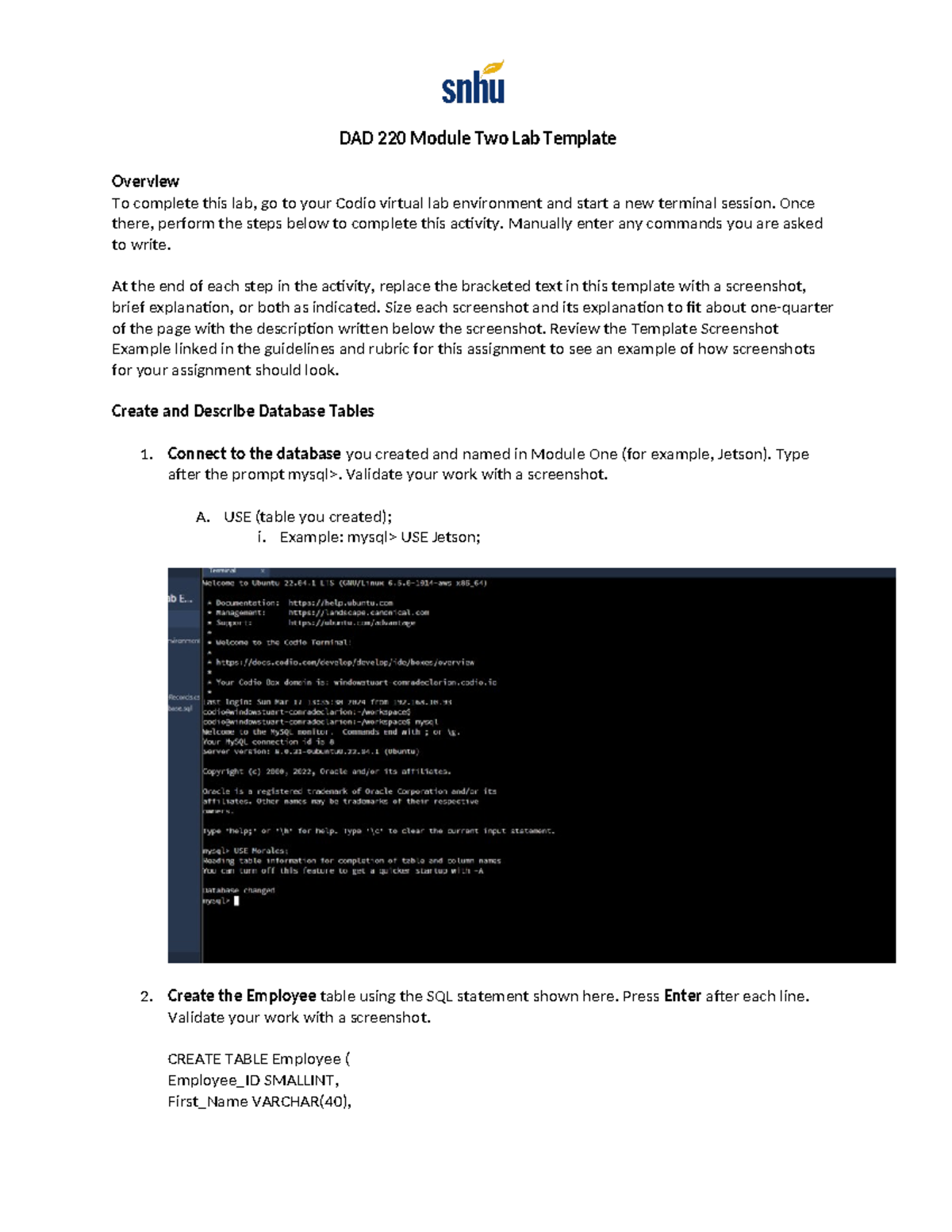 Dad 220 Module Two Lab Codio Dad 220 Module Two Lab Template Overview To Complete This Lab Go Dad 220 Module Two Lab Codio Dad 220 Module Two Lab Template Overview To Complete This Lab Go