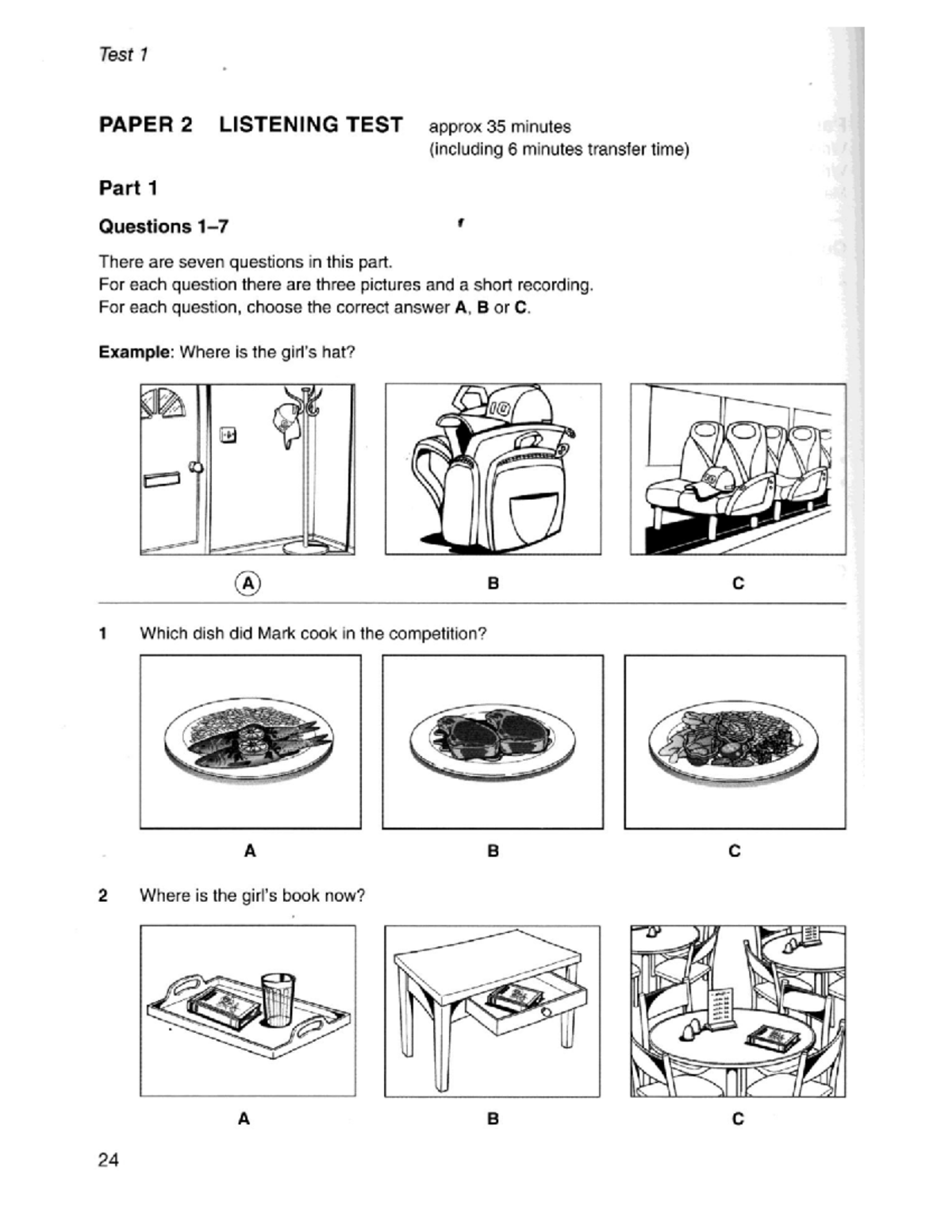 PET 1 Listening Test 1: Questions & Answers Guide - Studocu