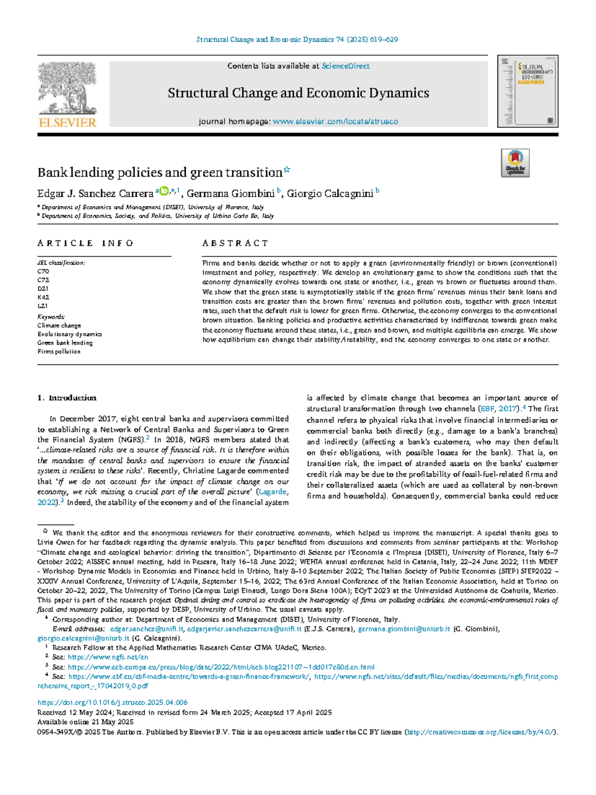 Bank Lending Policies and Green Transition: An Evolutionary Game ...