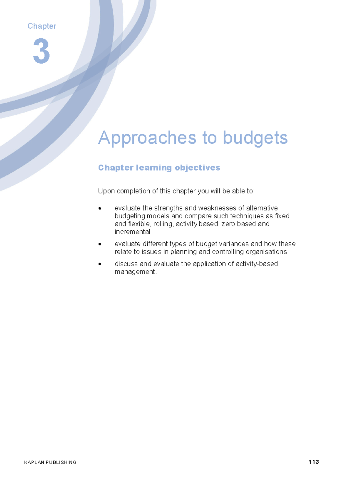 Chapter 1 ( Part 2) - Dont - Approaches to budgets Chapter learning ...