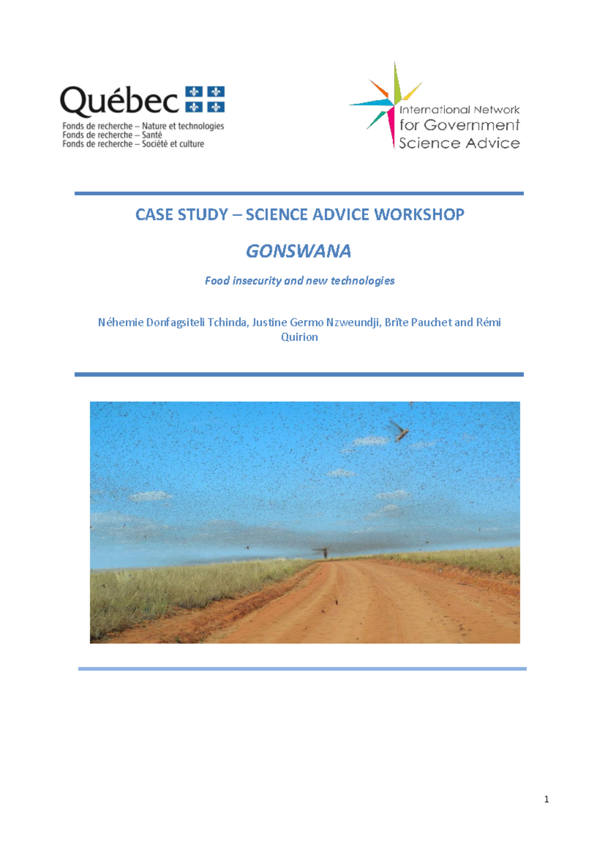 CASE STUDY: Gonswana Food Insecurity & Tech Solutions - Studocu