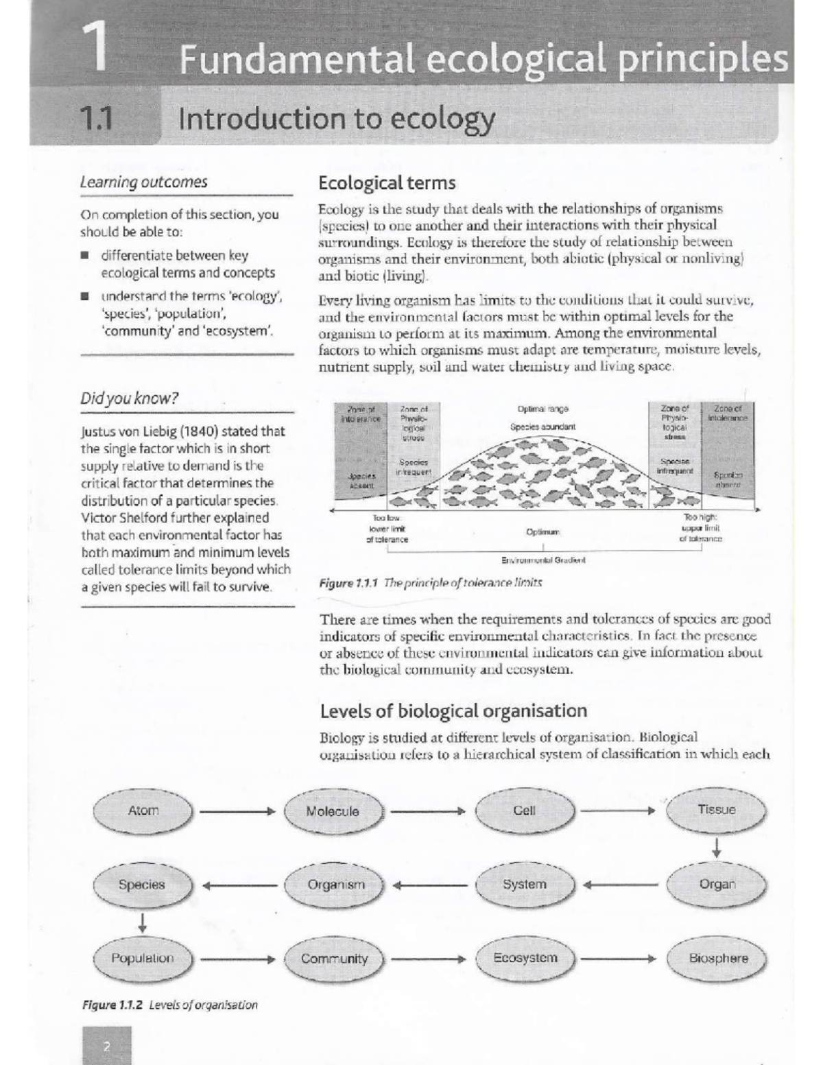 Chapter 1again - Great - Fundamental ecological principles Learning ...