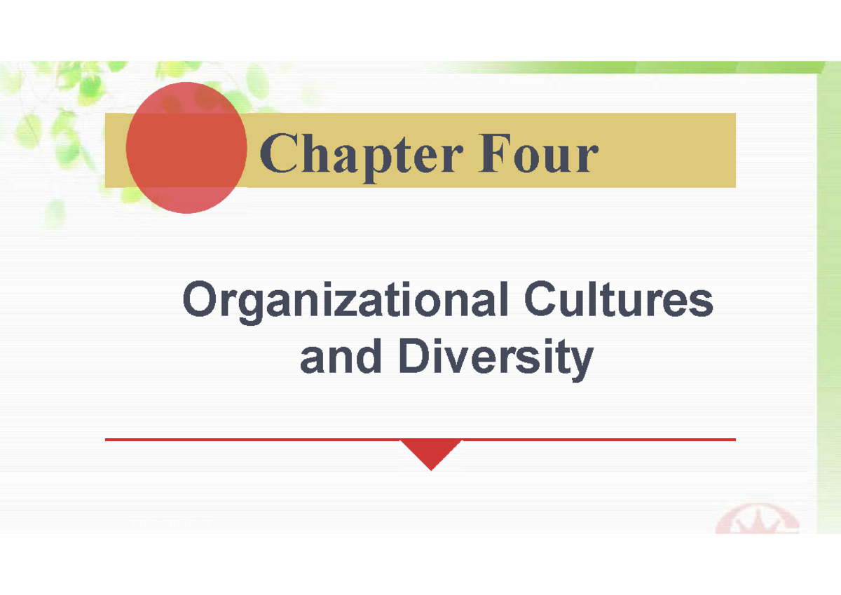 Chapter 4: Understanding Organizational Cultures & Diversity - Studocu