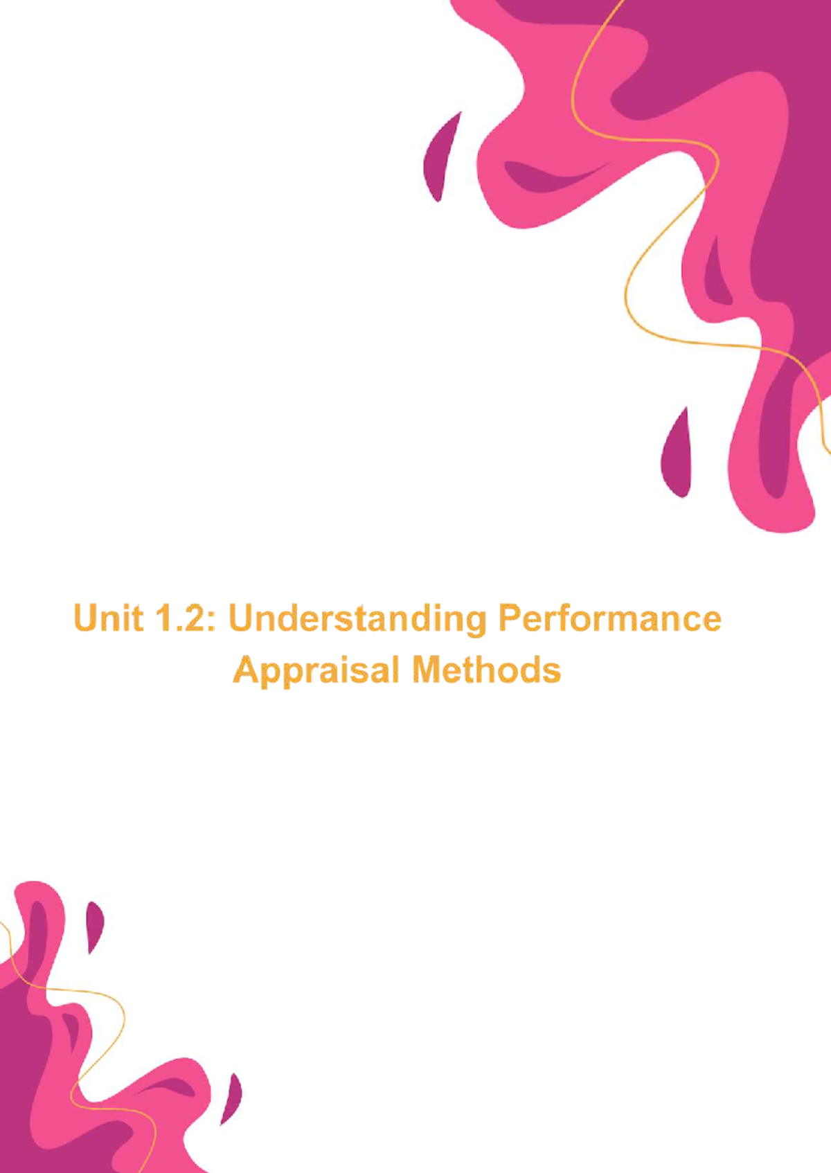 Performance Appraisal Methods Overview (HRM 101) - Studocu