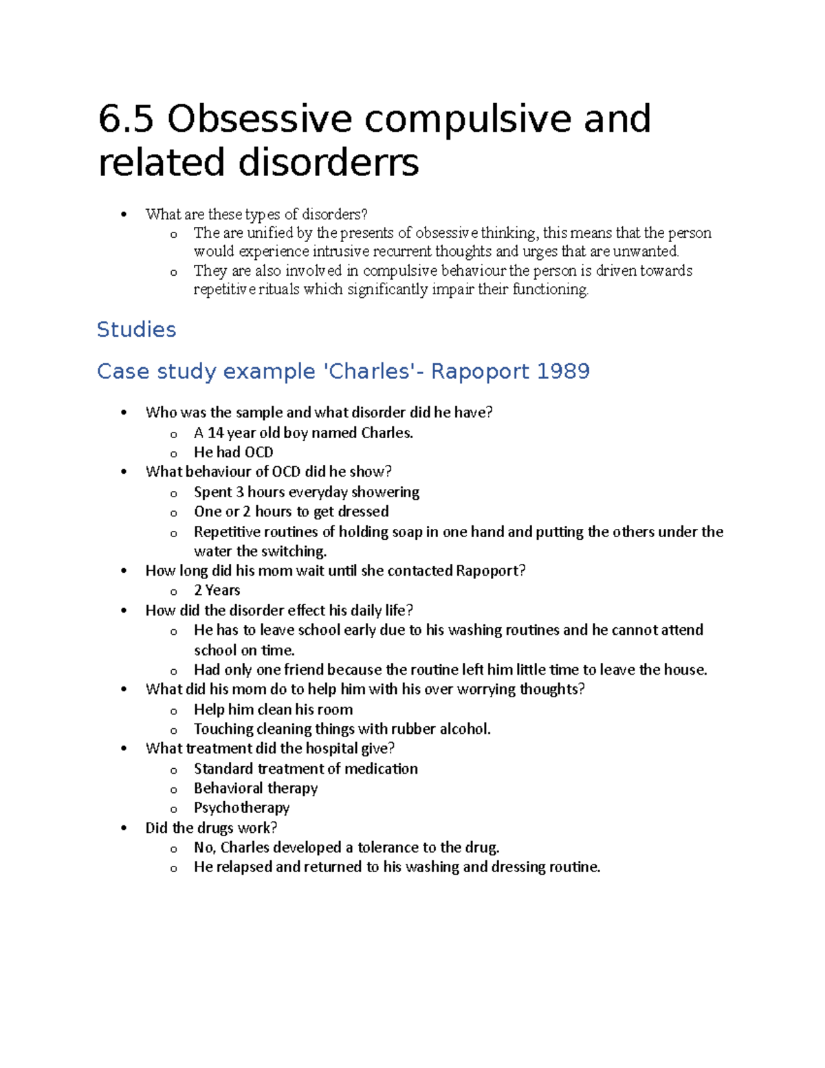 Obsessive compulsive and related disorderrs - o They are also involved ...