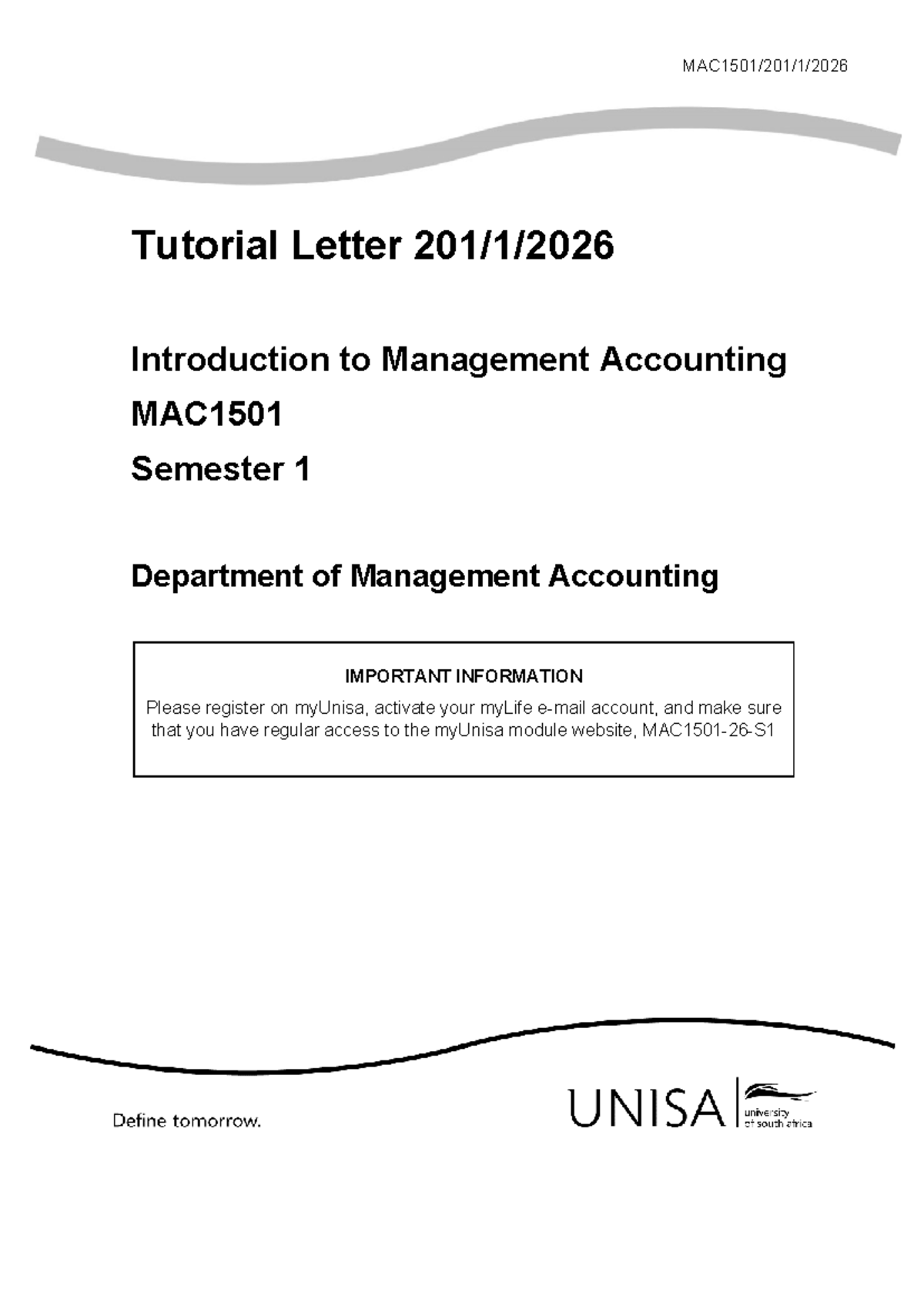 MAC1501 2026 Tutorial Letter: Assessment 1 Solutions & Guidelines - Studocu