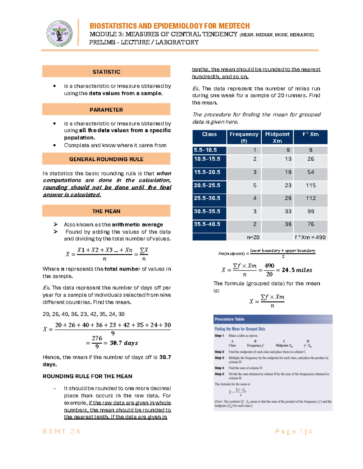 Biostats Prelims-1: Lecture Notes on Intro to Statistics - Studocu