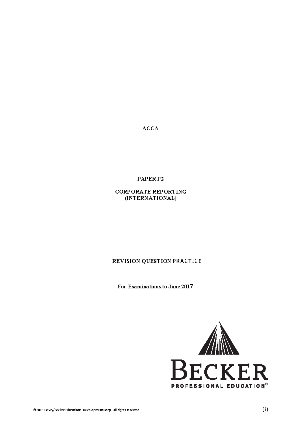 ACCA P2 Corporate Reporting (International) Revision Questions for June ...