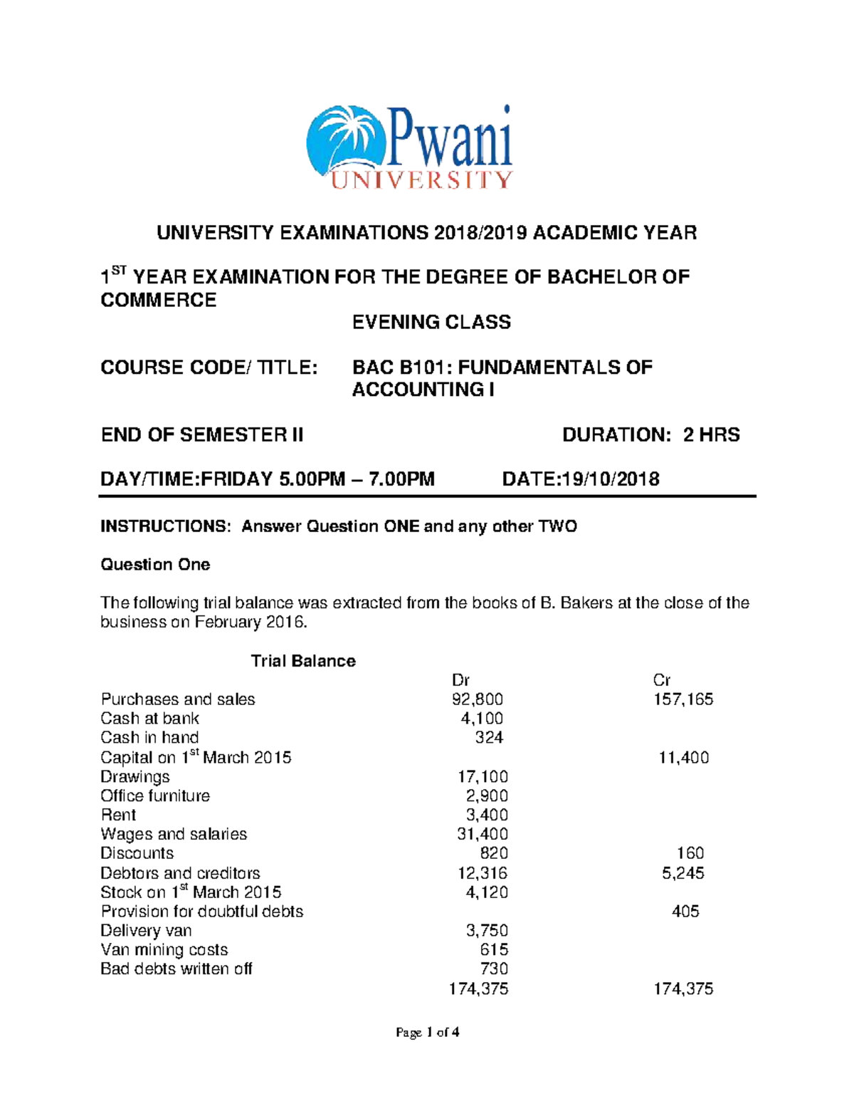 BAC B101: Final Exam Notes on Fundamentals of Accounting I - Studocu