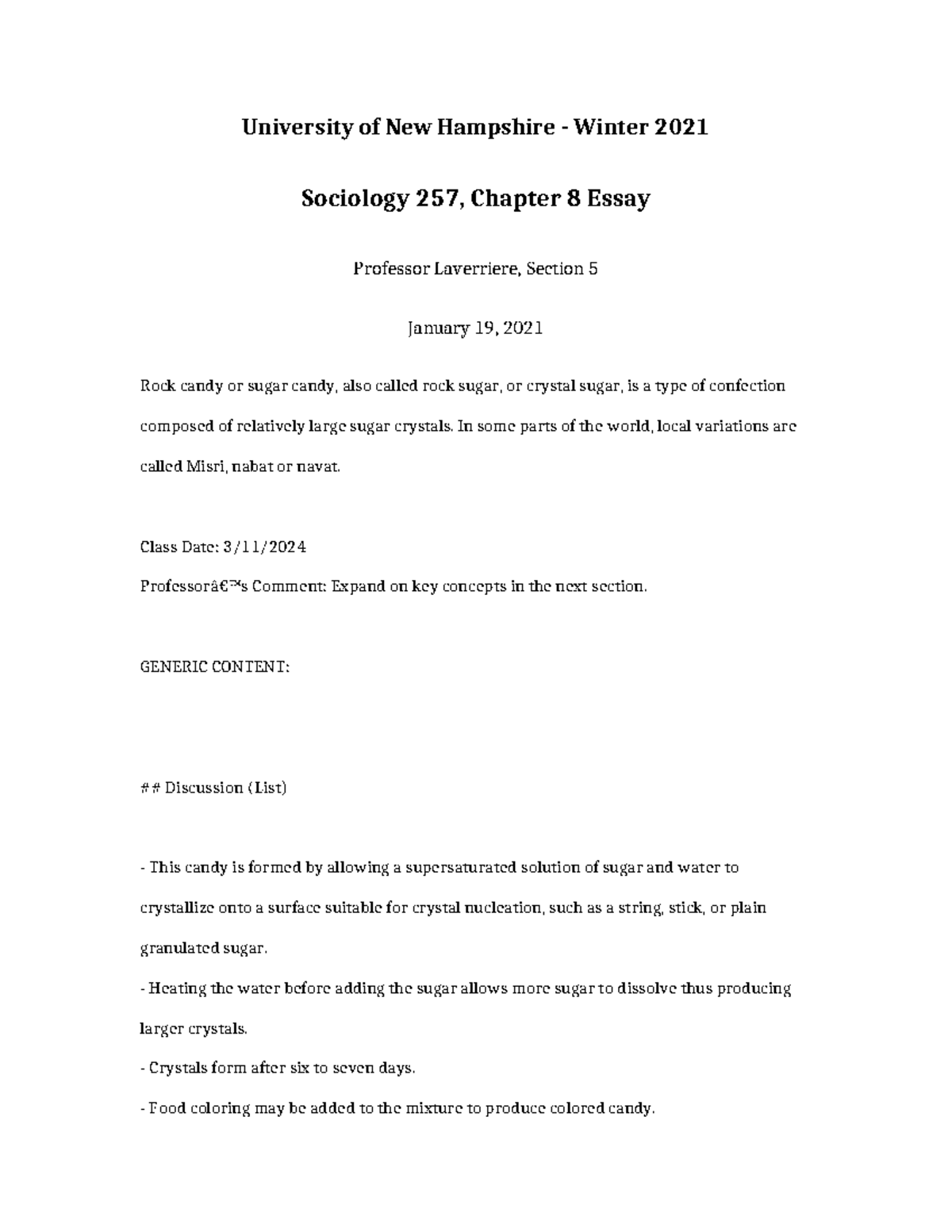 Sociology 257 Chapter 8 essay on the history and production of rock ...