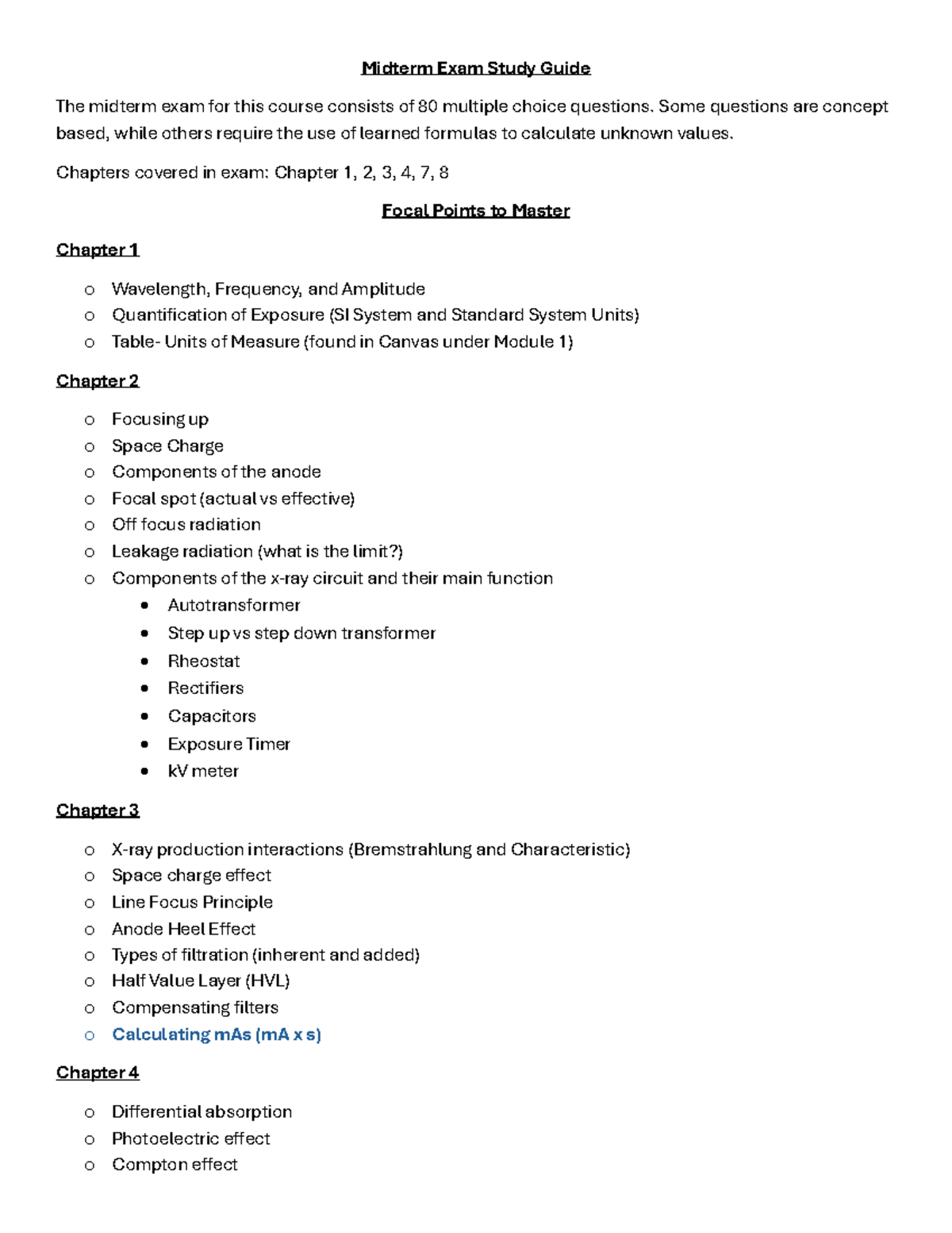 Midterm Exam Study Guide for Course (Chapters 1-8) - Midterm Exam Study ...