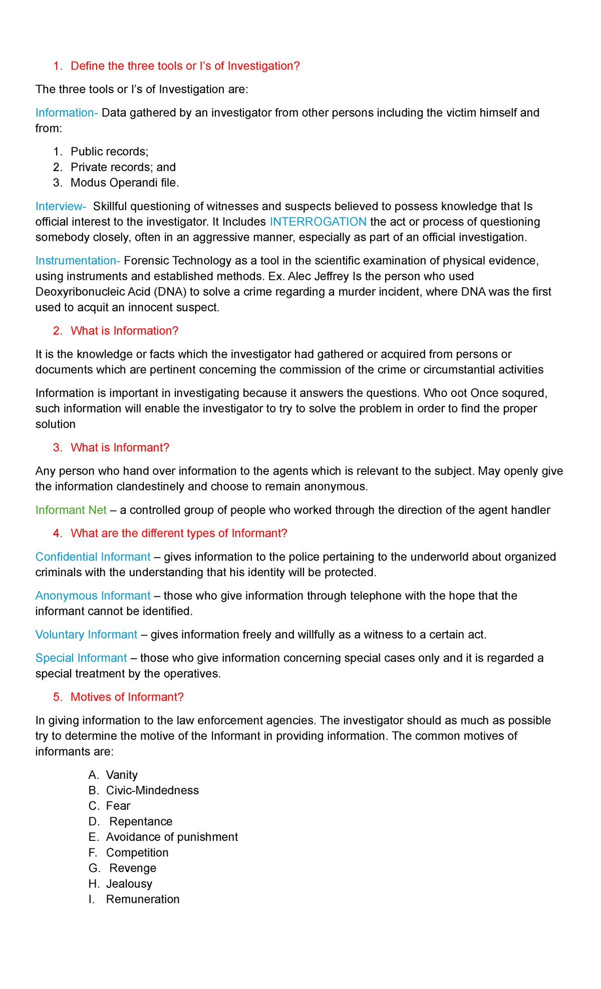 3I's of Investigation: Understanding Information, Interviews, and ...